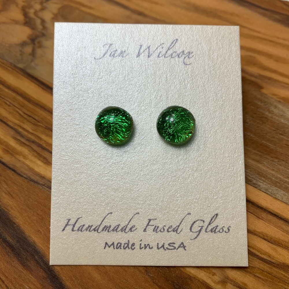 SOLD !!!!   NEW Jan Wilcox Handmade Glass Post Earrings